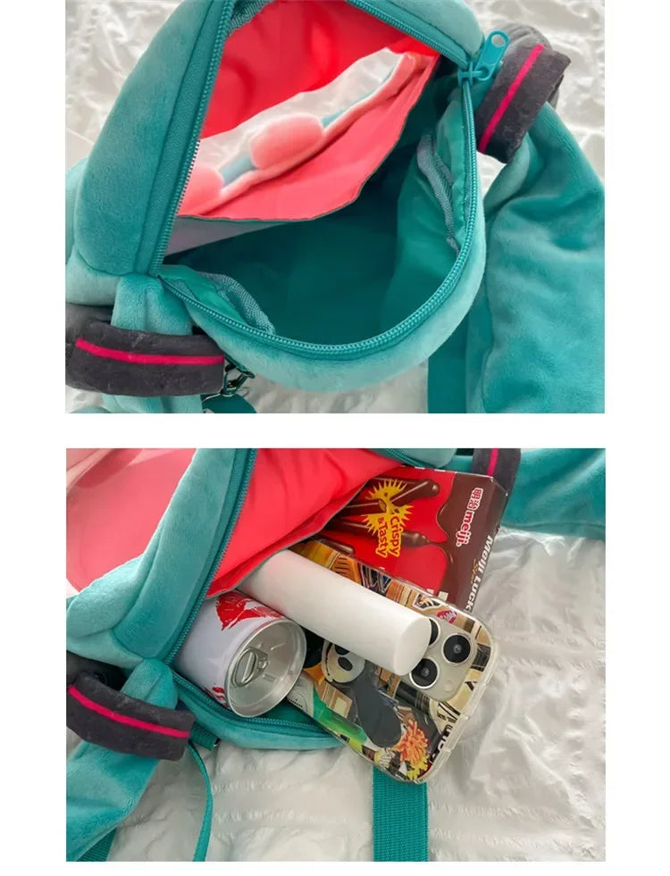 Hatsune Miku Shoulder Bag Backpack Cute Anime Plush Cartoon Kawaii Knapsack Student Bag Packet For Gifts Toys