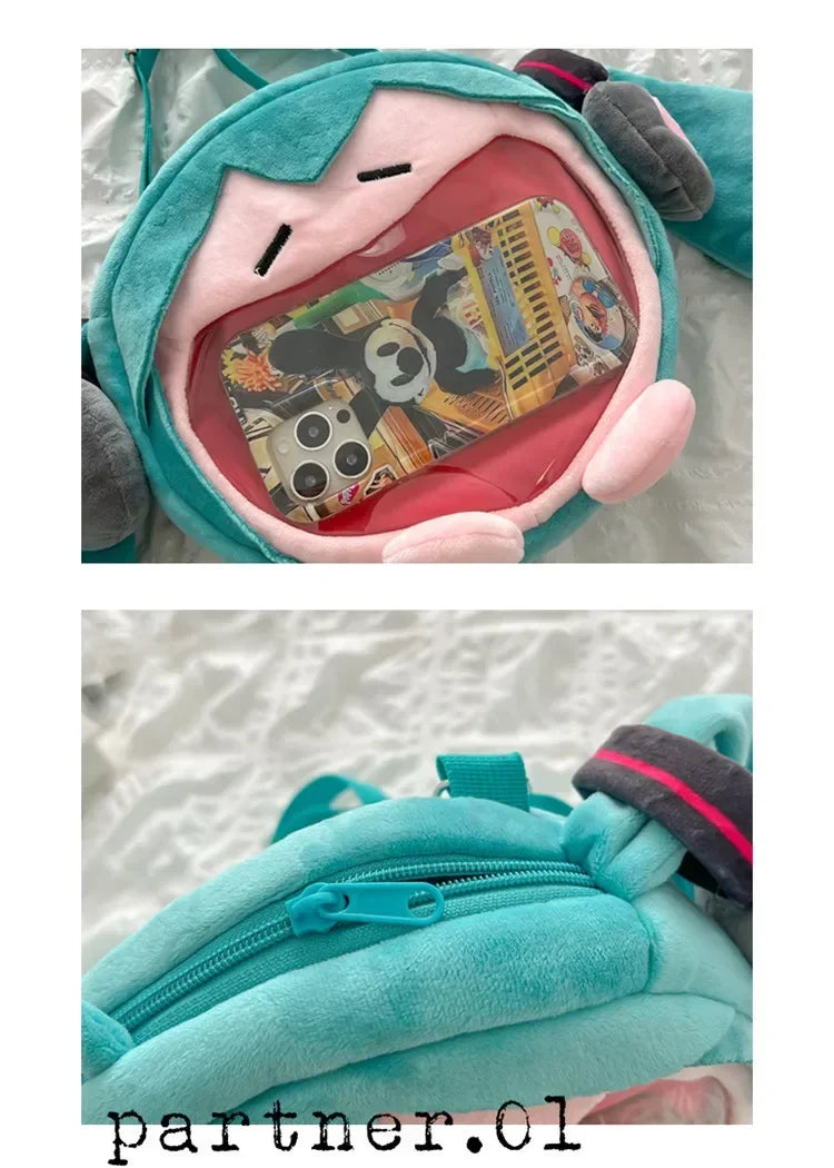 Hatsune Miku Shoulder Bag Backpack Cute Anime Plush Cartoon Kawaii Knapsack Student Bag Packet For Gifts Toys