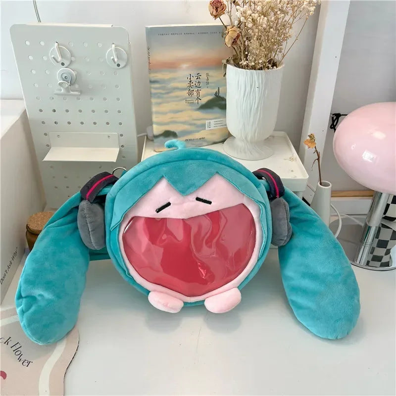 Hatsune Miku Shoulder Bag Backpack Cute Anime Plush Cartoon Kawaii Knapsack Student Bag Packet For Gifts Toys