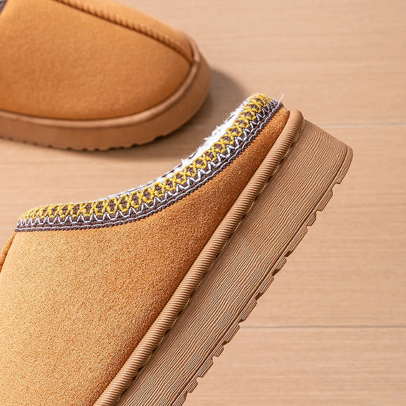Women's Plush Slippers Winter Warm House Shoes Fashion Thick EVA Sole for Indoor Outdoor Use Cozy Non-Slip Couple Home Footwear